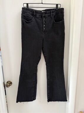Good American Black High-Rise Button-Fly Mini Bootcut